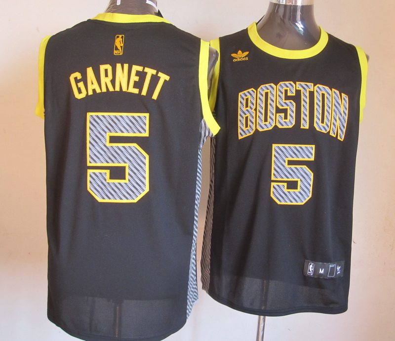  NBA Boston Celtics 5 Kevin Garnett Electricity Fashion Swingman Black Jersey